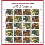 1998 Stati Uniti, Musicisti folk, n° 3103/3106  FOGLIO  MNH/**
