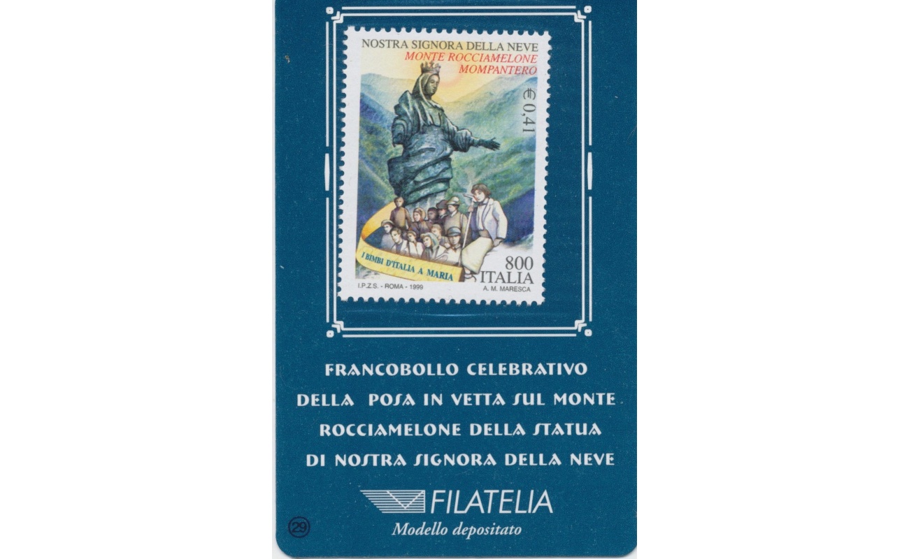 1999 Italia - Repubblica , Tessera Filatelica Ns Signora della Neve 0,41€