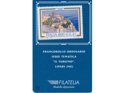 1999 Italia - Repubblica , Tessera Filatelica , Turistica Lipari ,  0,41€