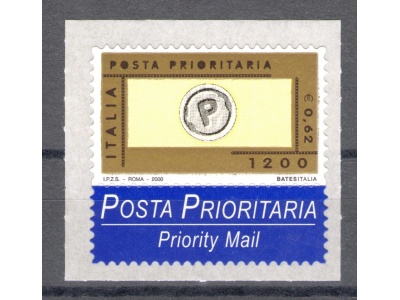 2000 Repubblica Posta Prioritaria 0.62 cent oro nero grigio n° 2484 MNH**
