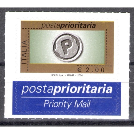 2004 Repubblica Posta Prioritaria 2 € verde oro nero grigio n° 2809 MNH**