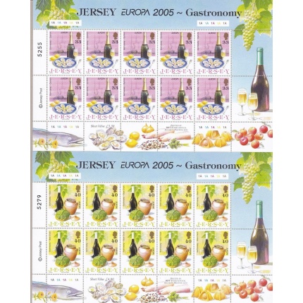 2005 EUROPA CEPT, Jersey 2 Minifogli - 10 valori  "Gastronomia"  MNH**