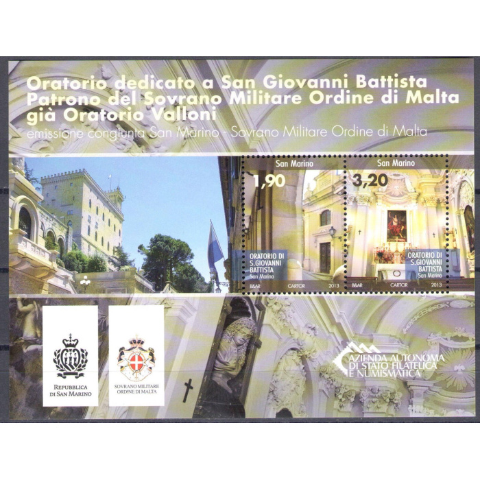 2013 San Marino Foglietto Oratorio San Giovanni Battista BF n° 128 MNH**