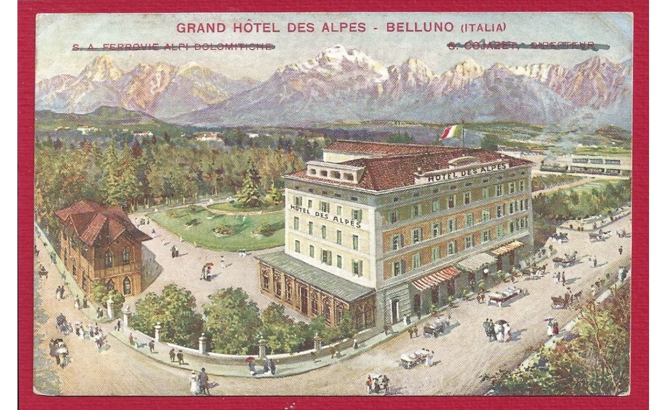 Cartolina - Grand Hotel des Alpes Belluno - non viaggiata